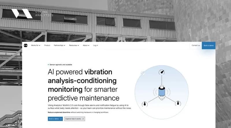 The Viking Analytics website for MultiViz predictive maintenance